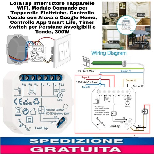 Interruttore tapparelle wifi - interruttore,