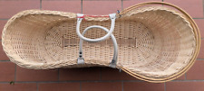 Cesta Culla Neonato da trasporto  in Vimini   Vintage  con archetti per tendina