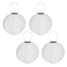 4er Set Solare Lampione Ø 20cm Sfera LED Paralume Giardino Lanterna Bianco Deco