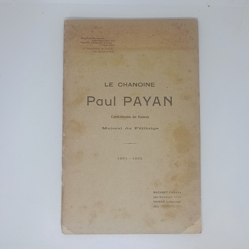Chanoine paul payan - *le,