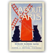TARGA VINTAGE "About Paris. Edward Penfield, 1895 Pubblicità, ADVERTIS