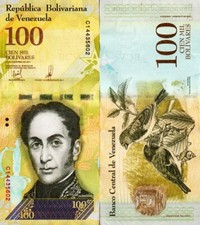 VENEZUELA - 100.000 bolivares Data 13 dicembre 2017 Serie C - 4 bande FDS - UNC