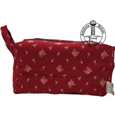 Trousse Viaggio Pochette Beauty Case Unisex TESSUTO fiori roselline rosso