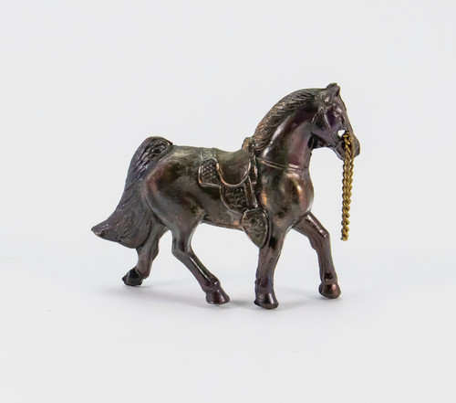 Statuina cavallo metallo