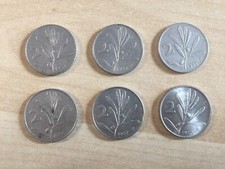 LOTTO MONETE 2 LIRE OLIVO APE 6 PEZZI 1953 1954 1955 1956 1957 1970