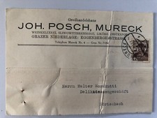 JB1255: Cartolina Joh. Posch, Mureck Vineria Di Mureck- Pörtschach 1937
