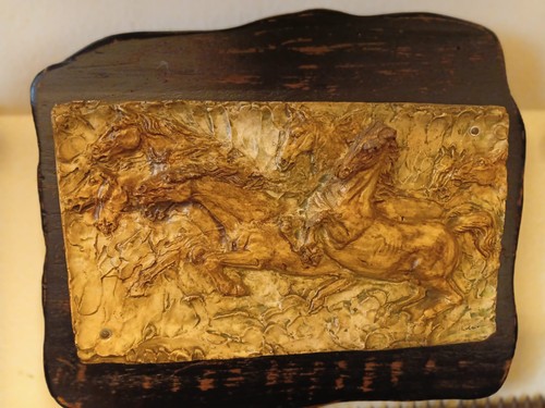 Scultura legno gesso con - in,