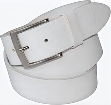 Cintura in Pelle Bianca Cinta di Cuoio Bianco da Uomo Donna vera Casual Sportiva