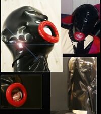 Latex MASK Open Mooth back Zip fetish size M-L circ.56-58