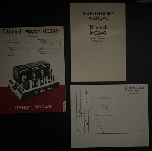 Manuale mcintosh mc240 - mcintosh,