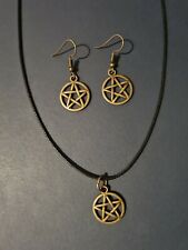 Parure Collana orecchini PENTACOLO 20 x 16 mm charm WICCA  charms PAGAN gotico 