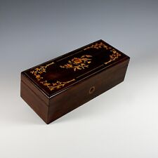 Antico comò francese in legno intarsiato Carlo X senza chiave