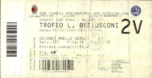Biglietto stadio trofeo - biglietto, l