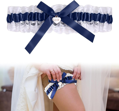Giarrettiere pizzo blu - di,
