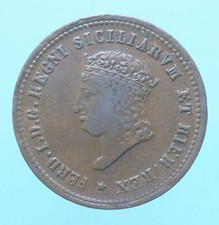 NAPOLI FERDINANDO I 5 TORNESI 1819 MONETE DA COLLEZIONE RAME COPPER COIN