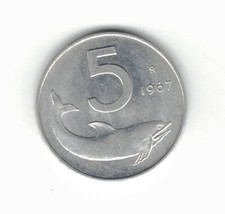 MONETA coin 5 LIRE Repubblica Italiana 1967 Italia numismatica