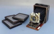 Rara antica SEGNA TUDOR 1/4 PIASTRA soffietto FOTOCAMERA OTTIME CONDIZIONI funzionante otturatore