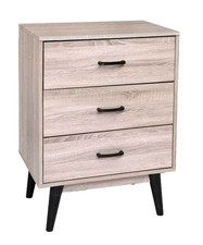 Cassettiera 3 Cassetti SETTIMINO Design Moderno Mobile Legno ROVERE 80*60*40 cm