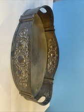 Antico Vassoio in argento sheffield silver plated ovale inciso d' epoca 800  cm
