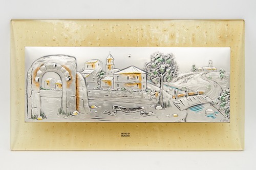Quadro argento e vetro - in,
