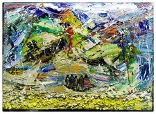 Quadro Dipinto A Mano Astratto Moderno Colorato