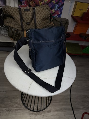 Prada borsa messenger - prada, blu
