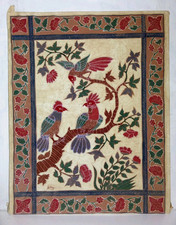 Arazzo batik indonesiano uccelli  fatto a mano.