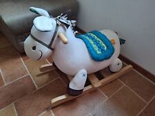 cavallo a dondolo morbido con base in legno 