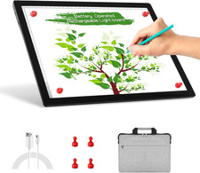 Tavolo Luminoso A4 LED Ricaricabile, Dimmerabile, per Disegni, Schizzi e Stencil