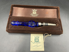 Tappo bottiglia JORDAN SHEFFIELD maniglia cristallo colore zaffiro blu