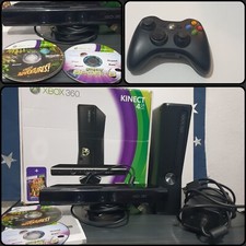 Console Xbox 360 S in scatola modello 1439 2 giochi controller completa di test Kinect
