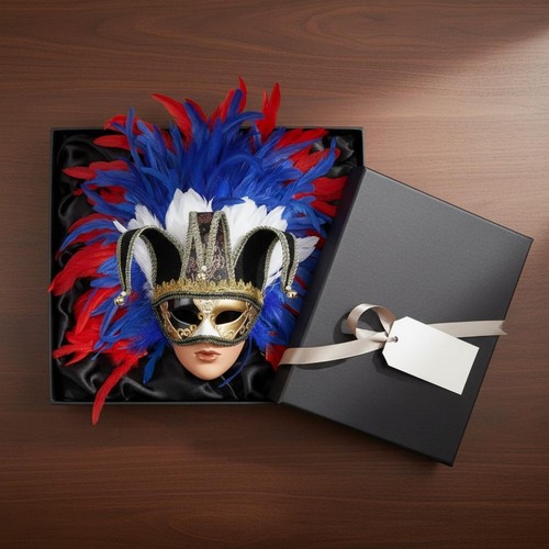 Maschera veneziana con piume - maschera,