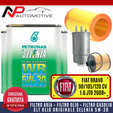 KIT TAGLIANDO FIAT BRAVO 1.6 JTD 90 105 120 CV 2008> + 5 LT OLIO SELENIA WR 5W30