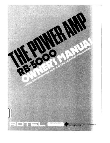 Rotel 5000 amplificatore - rotel,