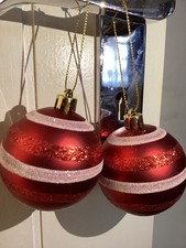 2pz Palline Rosso Metallizzato