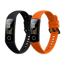 kwmobile 2x Cinturino TPU Silicone Fibbia Compatibile con HONOR Band 5 / Band 4