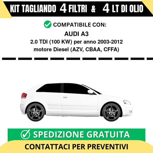 Tagliando per audi 0 - audi, tdi