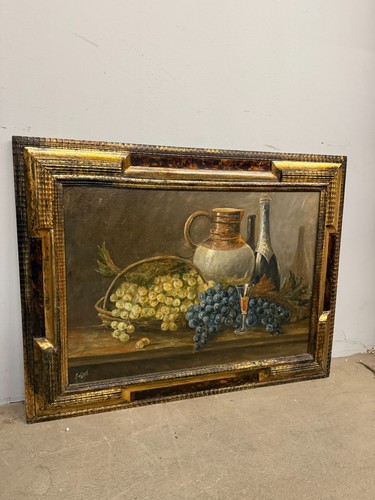 Antico dipinto olio - su, cartone