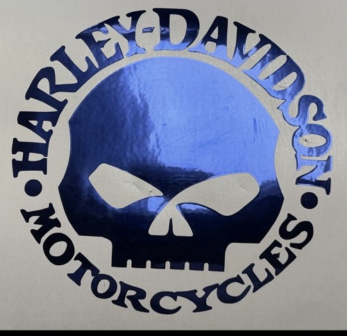 Adesivo harley teschio cromo - adesivo,
