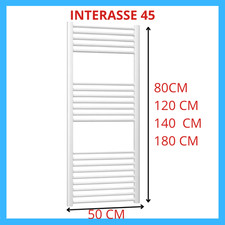 SCALDASALVIETTE TERMOARREDO BAGNO TERMOSIFONE VERTICALE ACCIAIO DESIGN BIANCO
