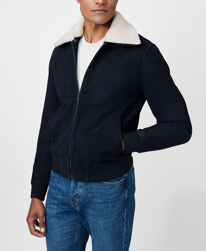 Giacca pelle navy - giacca,