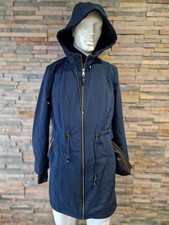 DKNY Giacca Parka con Cappuccio Donna Taglia L Blu Full Zip Coulisse