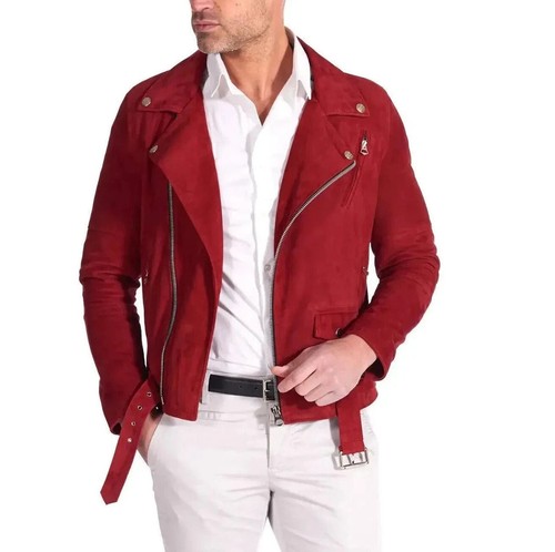 Giacca uomo scamosciata - , rossa