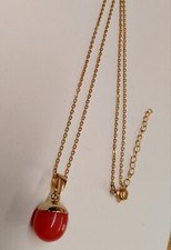 Collana Acciaio E Agata Rossa