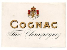ETICHETTA COGNAC fine CHAMPAGNE  DISTILLERIA LIQUORI VINI