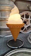 NISSEI Soft Serve Gelato Cono Insegna Luminosa Espositore Lampada 16,5" Giappone Rara Testata