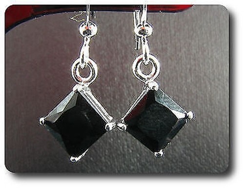 Orecchini zaffiro nero 2x5 - nero, mm
