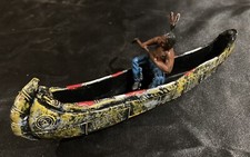 Canoe With Indian Two Feather
