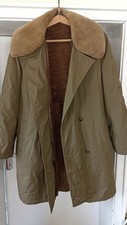 Giacca Vintage Bulgaro Esercito Cappotto Verde, Parka Foderato Pelle di Pecora Taglia dalla M alla L