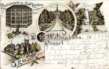 Litografia Bad Wilhelmshöhe Kassel in Assia, ristorante Lambert,... - 4211106